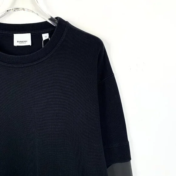 CM0084 Burberry Black Letter Print Cotton Round Neck Long Sleeve Sweatshirt XS